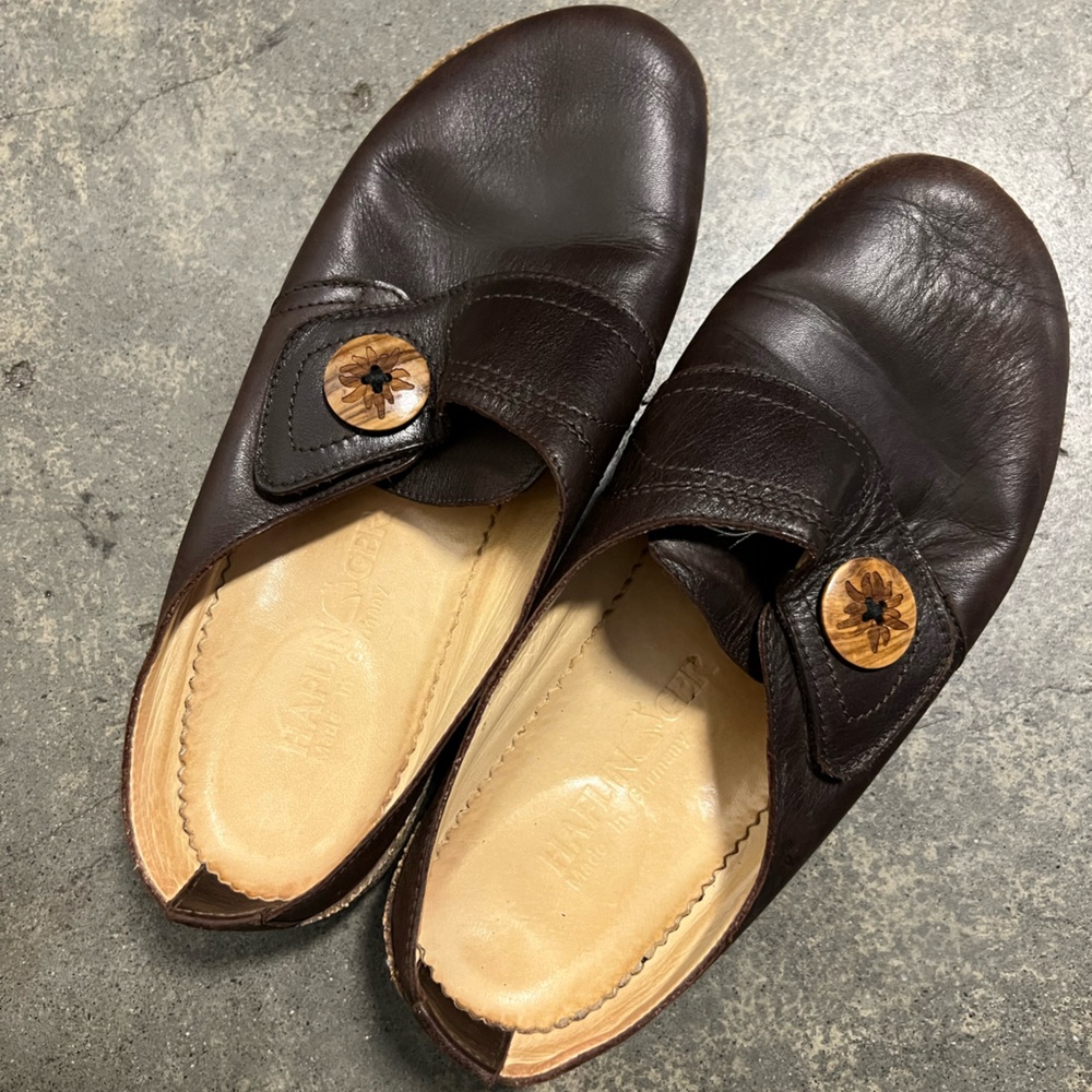 Haflinger Dark Brown Leather Sandals